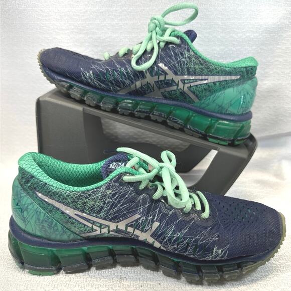 Asics Gel Quantum 360 Athletic Running Shoe Midnight/Silver women sz 6 - Picture 2 of 7